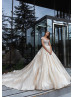 Cap Sleeve Beaded Tulle Cathedral Glitter Wedding Dress Cap Sleeve Beaded Tulle Cathedral Glitter Wedding Dress